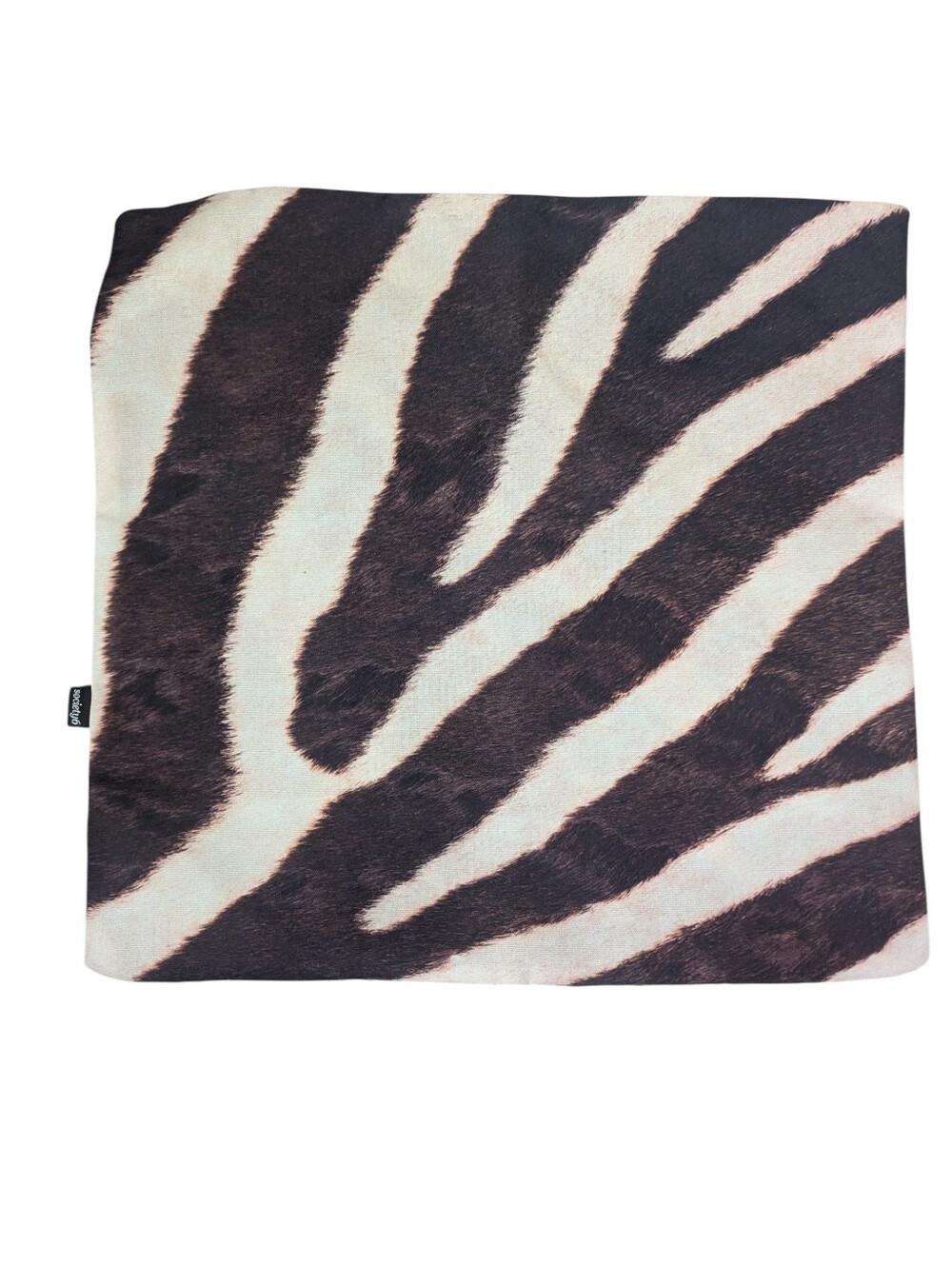 Society6 Zebra Stripe Accent Pillow - Brown and Cream 19x19